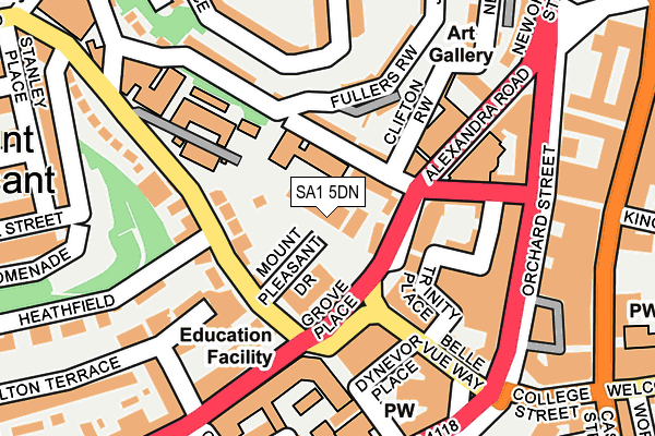 SA1 5DN map - OS OpenMap – Local (Ordnance Survey)