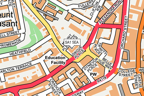 SA1 5EA map - OS OpenMap – Local (Ordnance Survey)