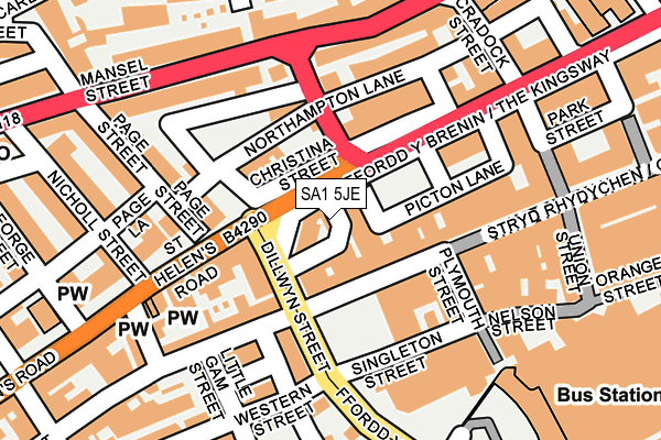 SA1 5JE map - OS OpenMap – Local (Ordnance Survey)