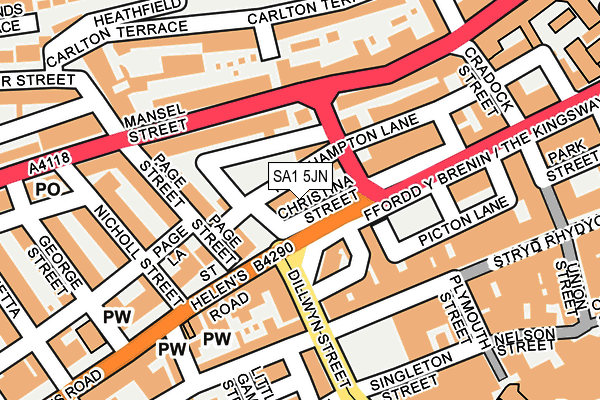 SA1 5JN map - OS OpenMap – Local (Ordnance Survey)