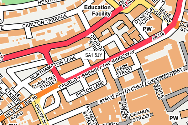 SA1 5JY map - OS OpenMap – Local (Ordnance Survey)