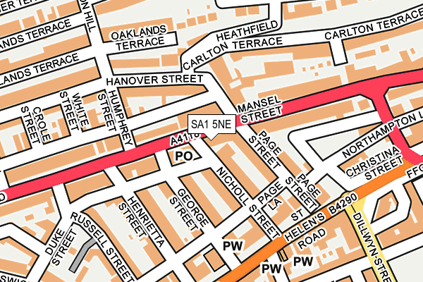 SA1 5NE map - OS OpenMap – Local (Ordnance Survey)