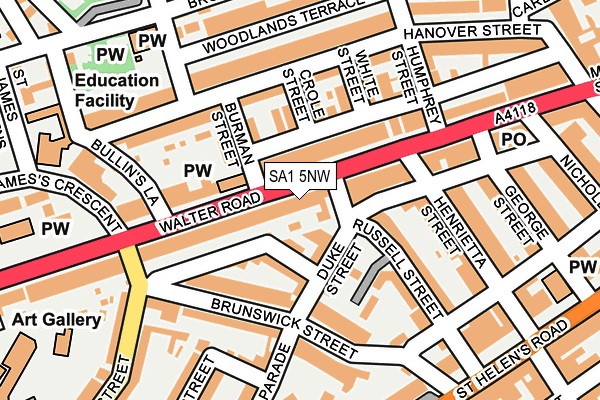 SA1 5NW map - OS OpenMap – Local (Ordnance Survey)