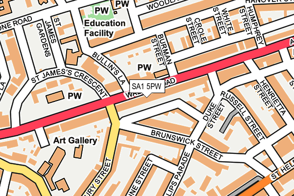 SA1 5PW map - OS OpenMap – Local (Ordnance Survey)