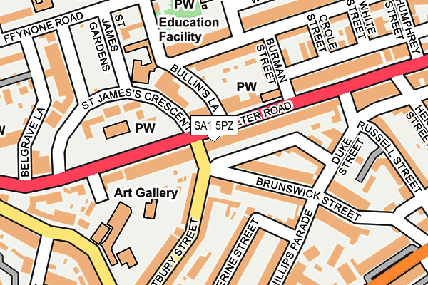 SA1 5PZ map - OS OpenMap – Local (Ordnance Survey)