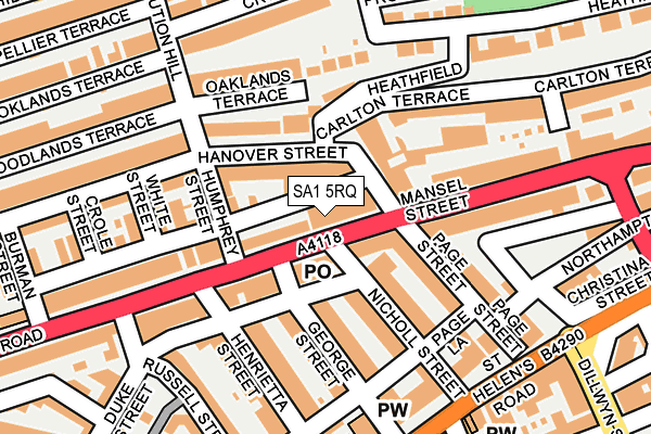 SA1 5RQ map - OS OpenMap – Local (Ordnance Survey)