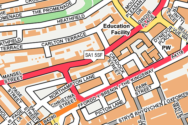 SA1 5SF map - OS OpenMap – Local (Ordnance Survey)