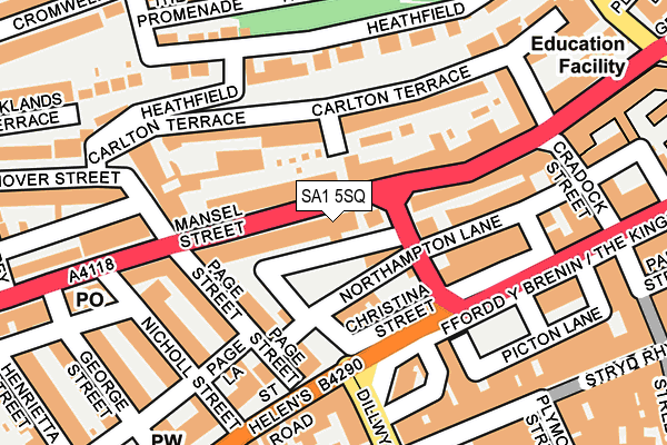 SA1 5SQ map - OS OpenMap – Local (Ordnance Survey)