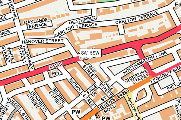 SA1 5SW map - OS OpenMap – Local (Ordnance Survey)