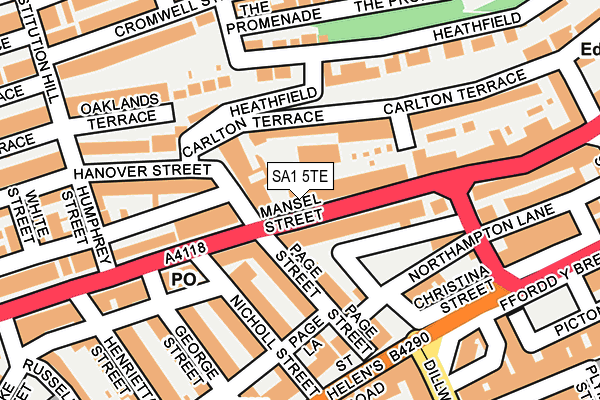 SA1 5TE map - OS OpenMap – Local (Ordnance Survey)