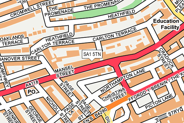 SA1 5TN map - OS OpenMap – Local (Ordnance Survey)