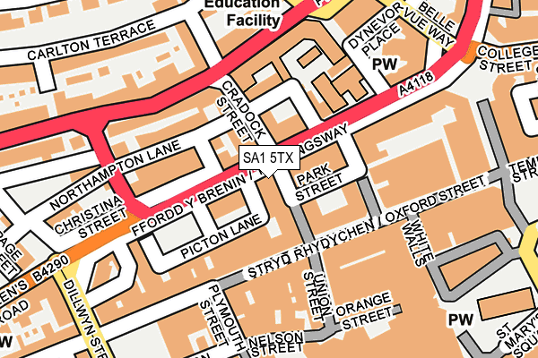 SA1 5TX map - OS OpenMap – Local (Ordnance Survey)