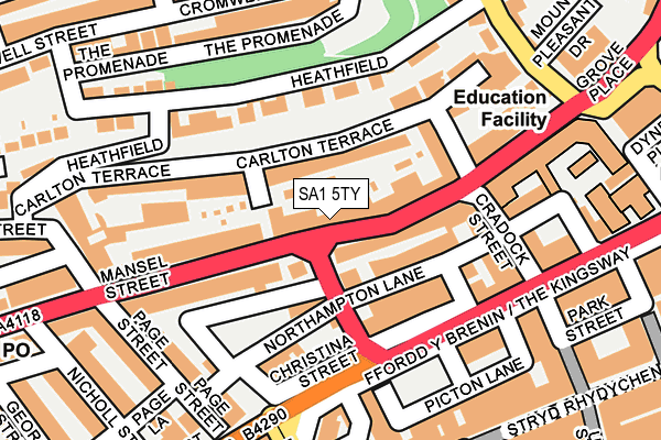 SA1 5TY map - OS OpenMap – Local (Ordnance Survey)