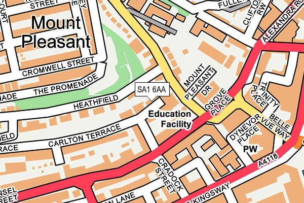 SA1 6AA map - OS OpenMap – Local (Ordnance Survey)