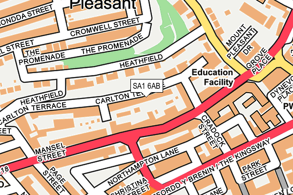 SA1 6AB map - OS OpenMap – Local (Ordnance Survey)