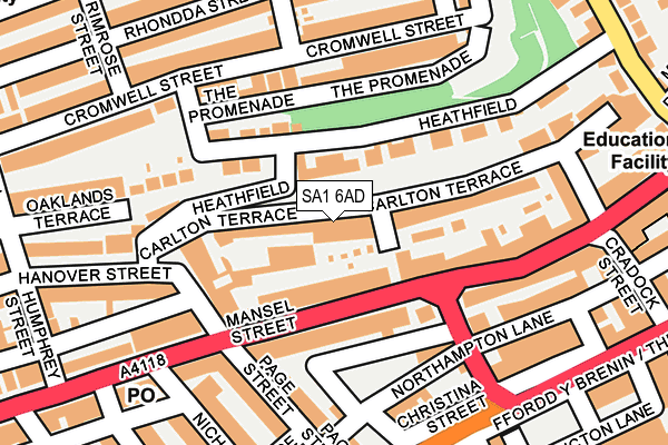 SA1 6AD map - OS OpenMap – Local (Ordnance Survey)