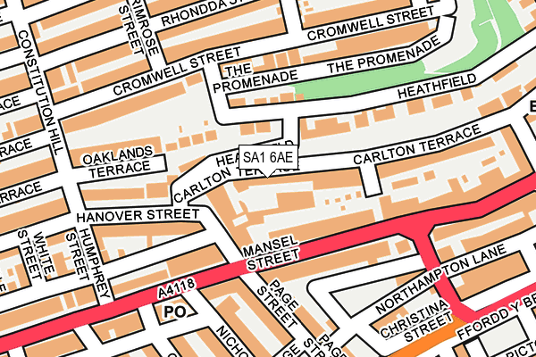 SA1 6AE map - OS OpenMap – Local (Ordnance Survey)