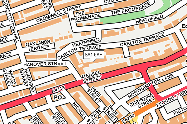 SA1 6AF map - OS OpenMap – Local (Ordnance Survey)