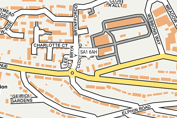 SA1 6AH map - OS OpenMap – Local (Ordnance Survey)