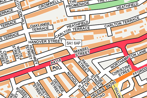 SA1 6AP map - OS OpenMap – Local (Ordnance Survey)