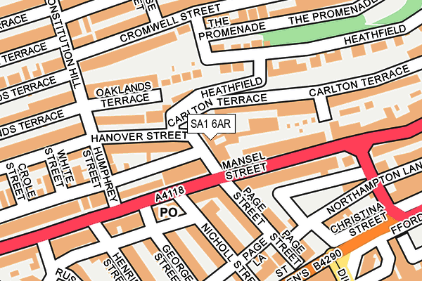 SA1 6AR map - OS OpenMap – Local (Ordnance Survey)