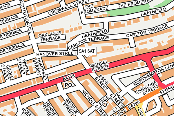 SA1 6AT map - OS OpenMap – Local (Ordnance Survey)