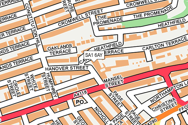 SA1 6AY map - OS OpenMap – Local (Ordnance Survey)