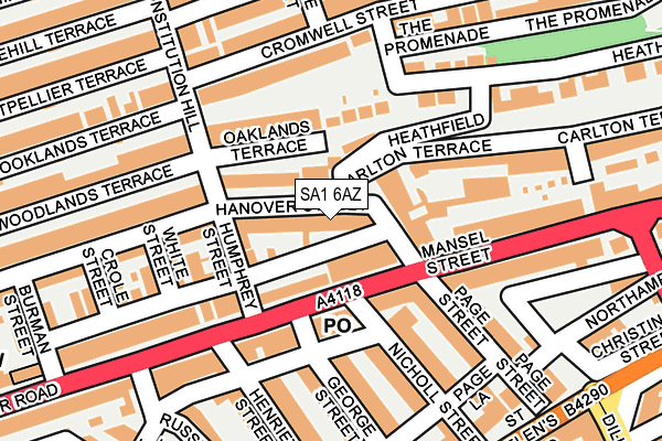 SA1 6AZ map - OS OpenMap – Local (Ordnance Survey)