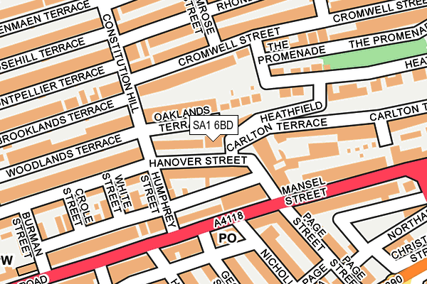 SA1 6BD map - OS OpenMap – Local (Ordnance Survey)