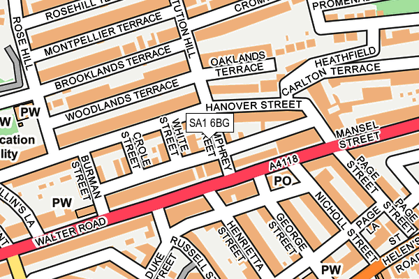 SA1 6BG map - OS OpenMap – Local (Ordnance Survey)