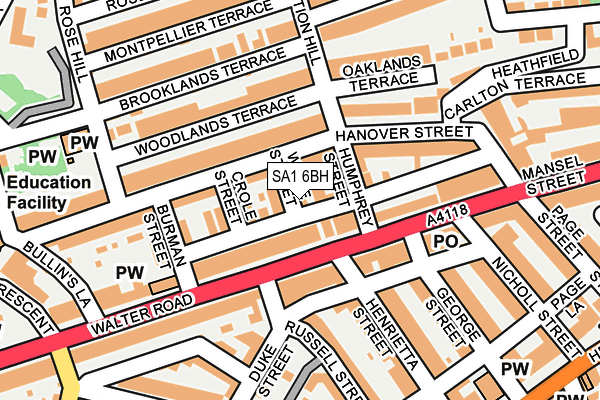 SA1 6BH map - OS OpenMap – Local (Ordnance Survey)