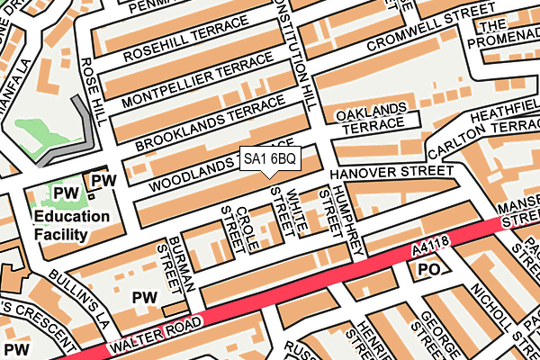 SA1 6BQ map - OS OpenMap – Local (Ordnance Survey)