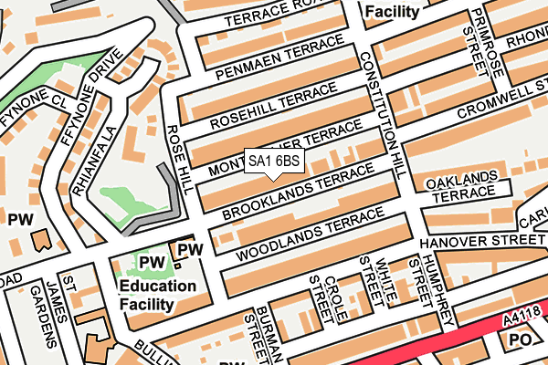 SA1 6BS map - OS OpenMap – Local (Ordnance Survey)