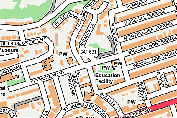 SA1 6BT map - OS OpenMap – Local (Ordnance Survey)