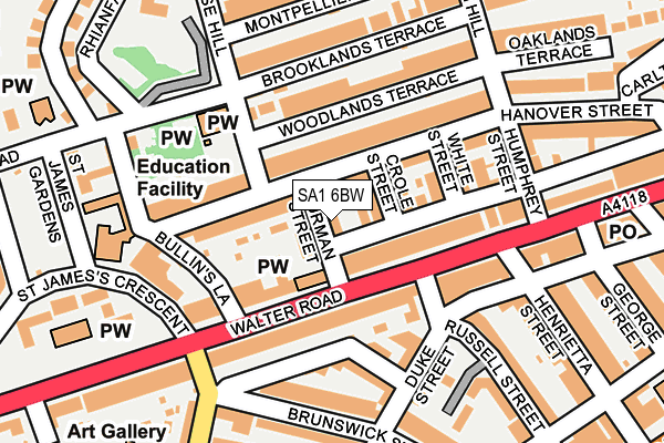 SA1 6BW map - OS OpenMap – Local (Ordnance Survey)