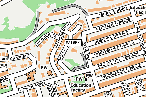 SA1 6BX map - OS OpenMap – Local (Ordnance Survey)