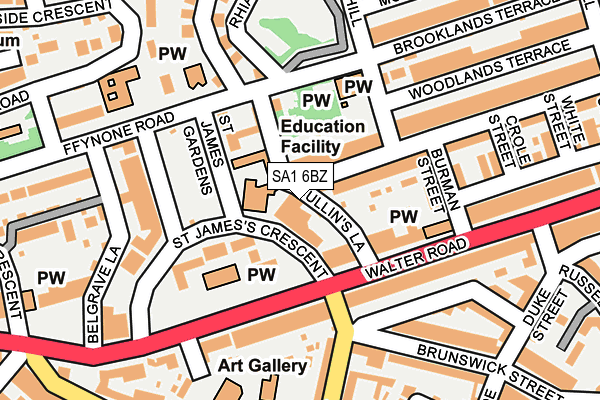 SA1 6BZ map - OS OpenMap – Local (Ordnance Survey)