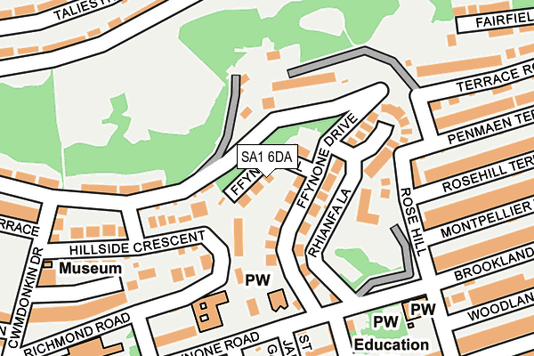 SA1 6DA map - OS OpenMap – Local (Ordnance Survey)