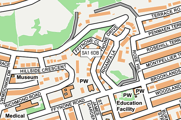 SA1 6DB map - OS OpenMap – Local (Ordnance Survey)