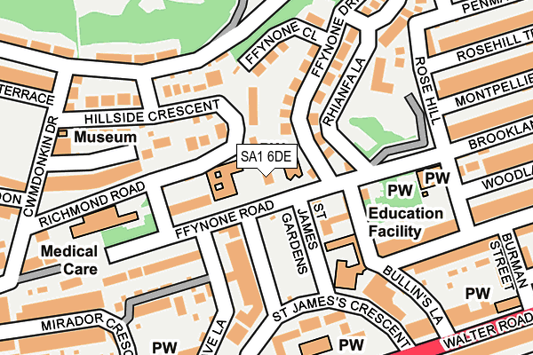 SA1 6DE map - OS OpenMap – Local (Ordnance Survey)