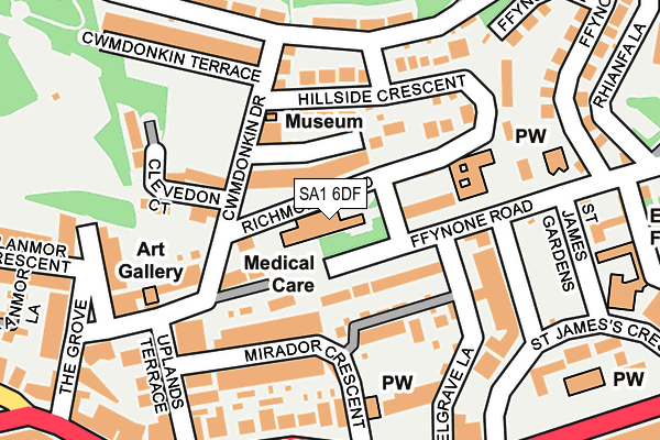 SA1 6DF map - OS OpenMap – Local (Ordnance Survey)