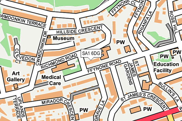 SA1 6DG map - OS OpenMap – Local (Ordnance Survey)