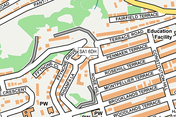 SA1 6DH map - OS OpenMap – Local (Ordnance Survey)