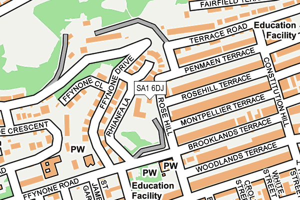 SA1 6DJ map - OS OpenMap – Local (Ordnance Survey)