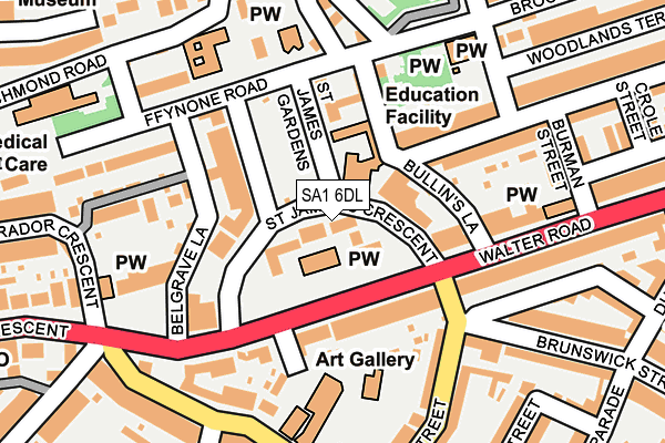 SA1 6DL map - OS OpenMap – Local (Ordnance Survey)