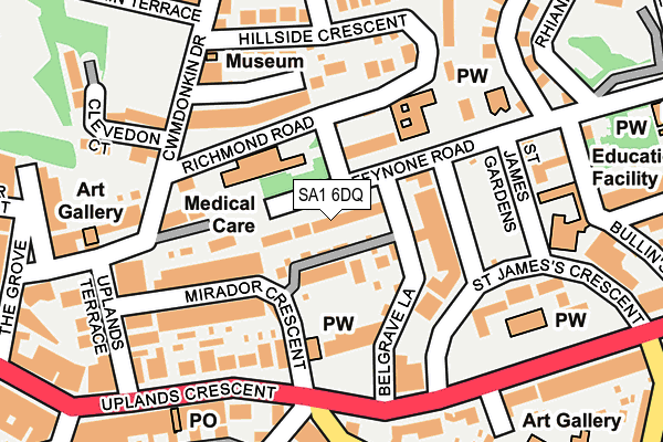 SA1 6DQ map - OS OpenMap – Local (Ordnance Survey)