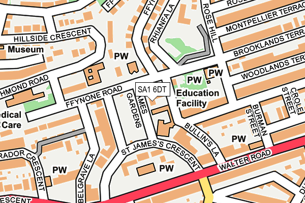 SA1 6DT map - OS OpenMap – Local (Ordnance Survey)