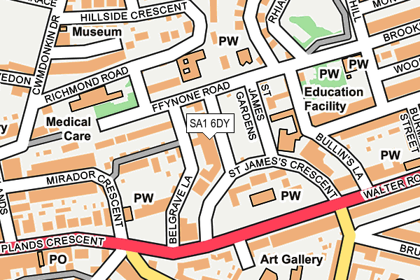 SA1 6DY map - OS OpenMap – Local (Ordnance Survey)