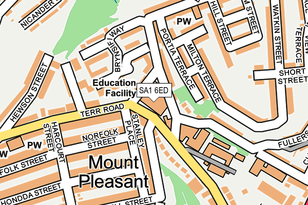 SA1 6ED map - OS OpenMap – Local (Ordnance Survey)