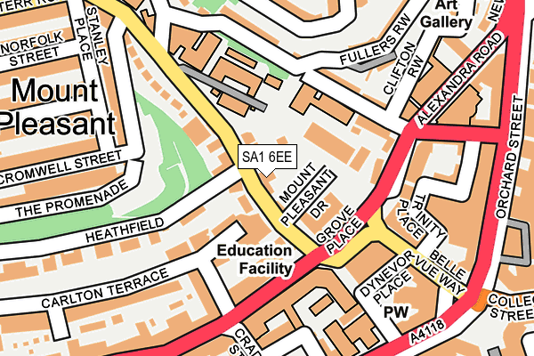 SA1 6EE map - OS OpenMap – Local (Ordnance Survey)